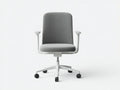 Silla de oficina compacta de tela 61x59x94 cm - gris y blanco y negro - con palanca inferior