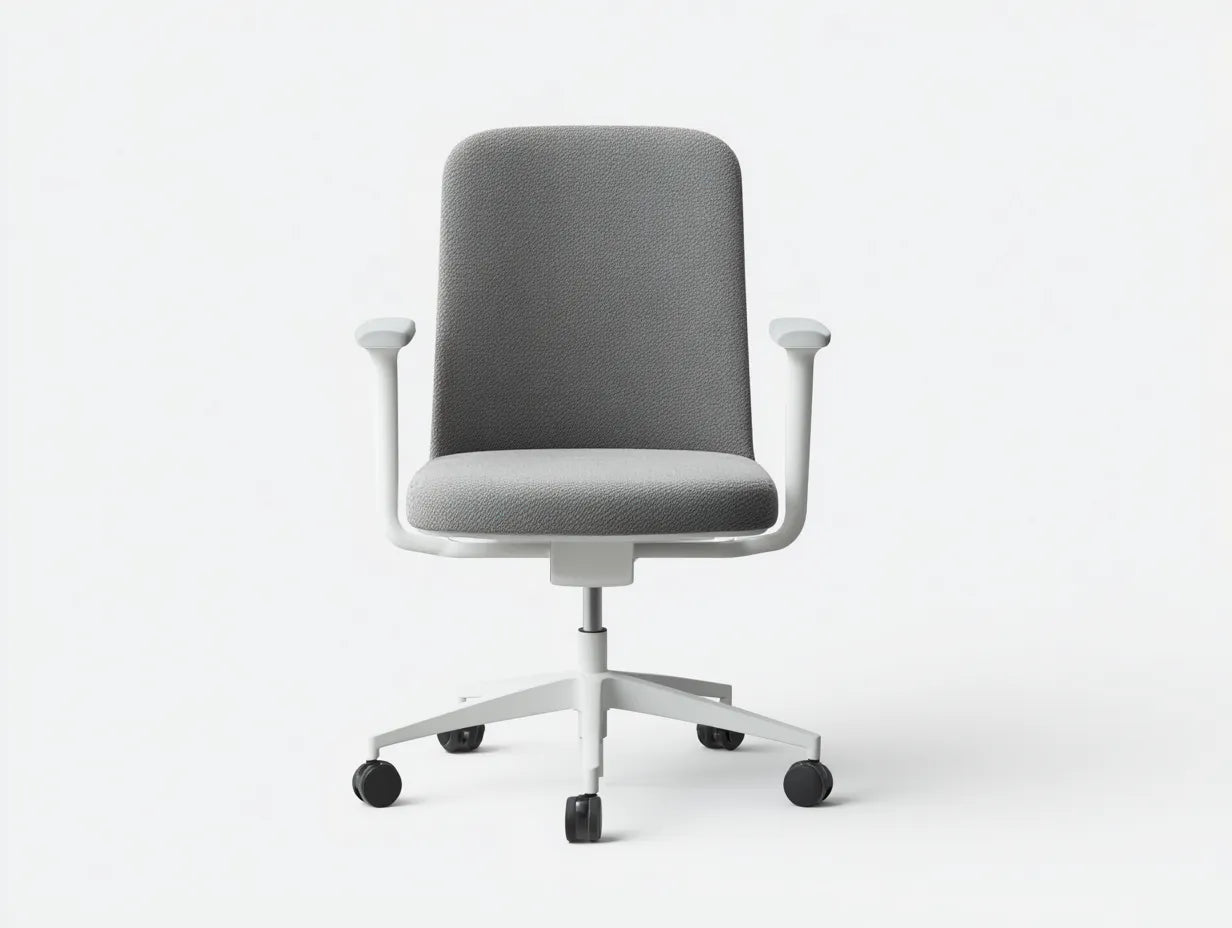 Silla de oficina compacta de tela 61x59x94 cm - gris y blanco y negro - con palanca inferior