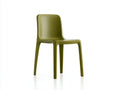 Silla de comedor de plástico 46x52x80 cm - verde oliva - diseño moldeado de respaldo completo