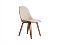 Silla de comedor tapizada con carcasa de madera 51x56x84 cm - crema y nogal - base de patas inclinadas