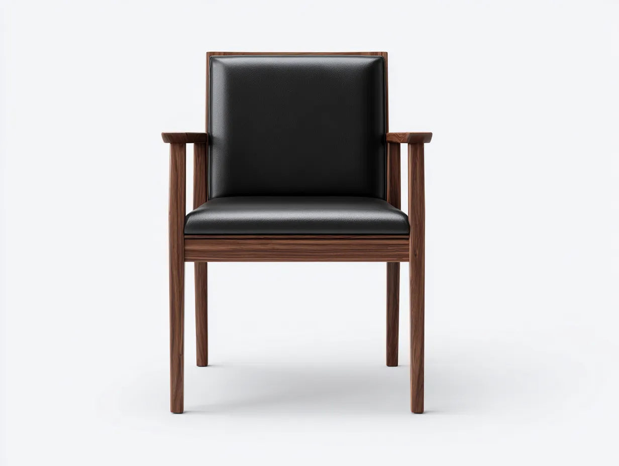 Silla de comedor tapizada 59x60x83 cm - negro nogal - estructura de madera y respaldo acolchado