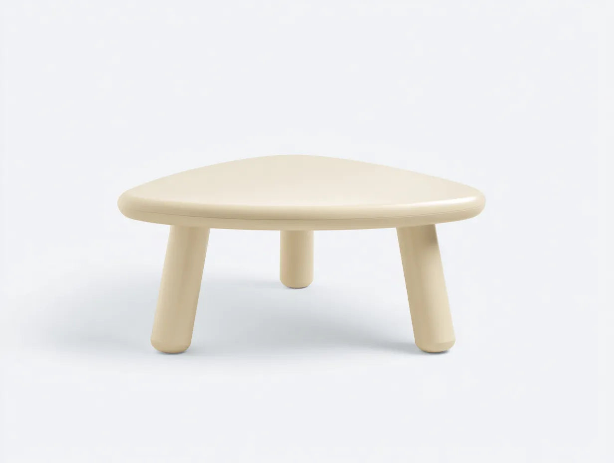 Mesa de centro redonda piedra travertino beige 80x80x38 cm - beige - diseño minimalista salón