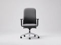Silla de oficina tapizada 66x64x118 cm - gris oscuro y blanco y negro - respaldo alto y ruedas