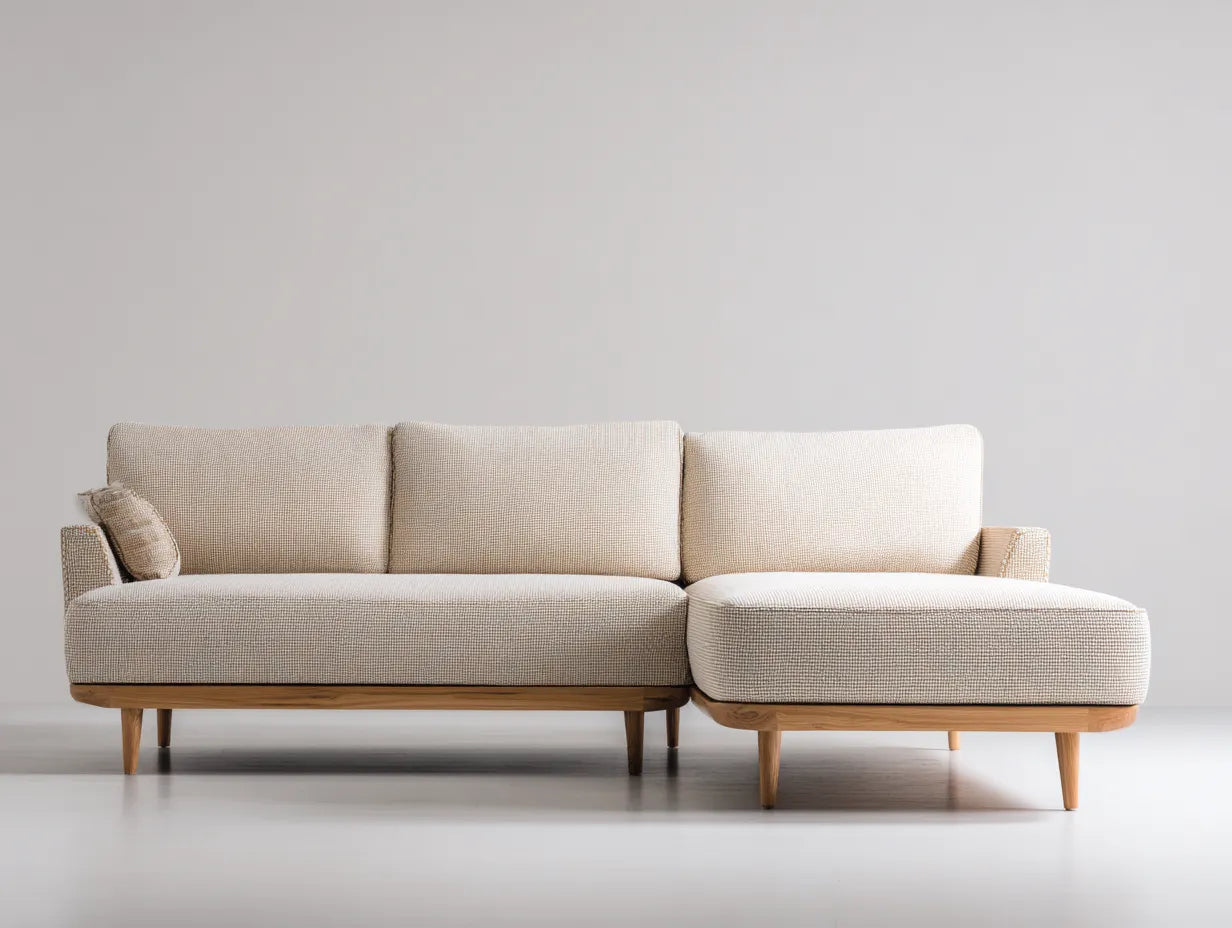 Sofá esquinero de exterior aluminio 310x225x75 cm - gris oscuro y beige - diseño modular