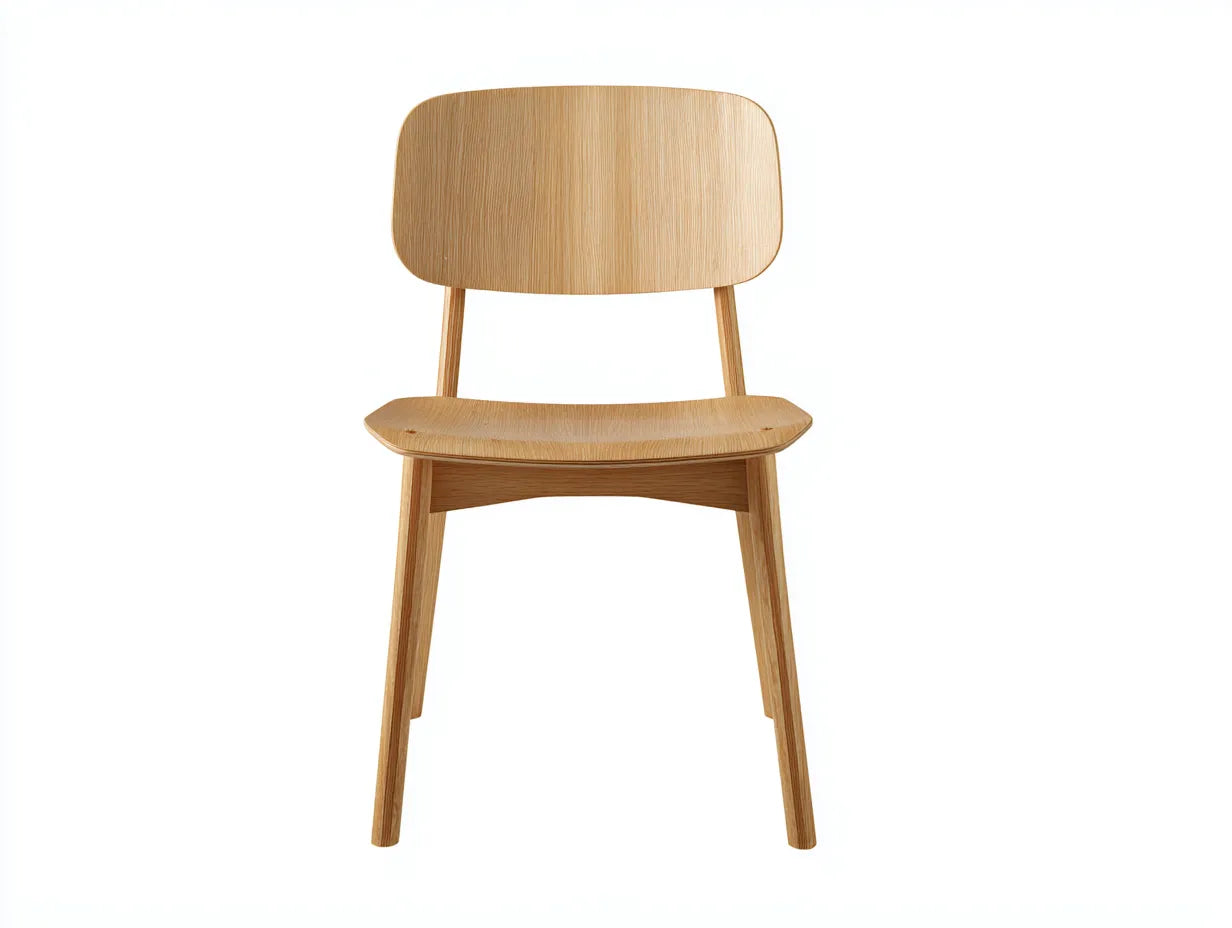 Silla de comedor de madera 47x52x81 cm - natural - asiento curvado y respaldo ancho