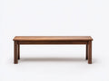 Banco de madera nogal con tablero grueso 165x37x45 cm - nogal - diseño de líneas rectas para dormitorio