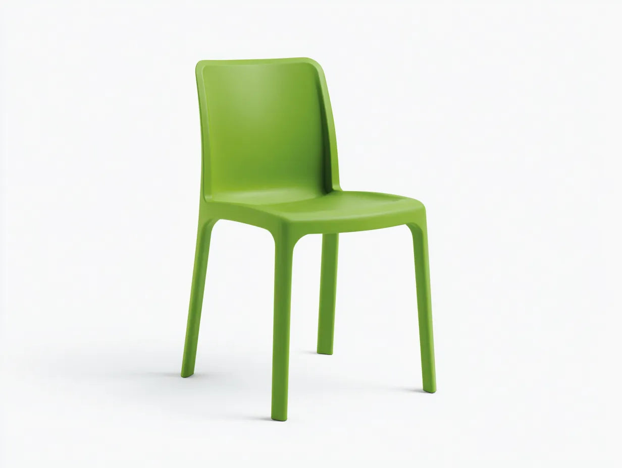 Silla de comedor de plástico 47x53x82 cm - verde lima - respaldo completo y asiento ergonómico
