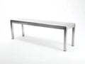Banco metálico rectangular 150x38x45 cm - plata - estructura de acero para dormitorio