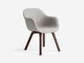 Silla de comedor tapizada 60x59x81 cm - gris claro nogal - brazos envolventes y patas de madera