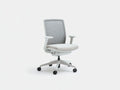 Silla de oficina con respaldo de malla 63x61x101 cm - gris y blanco y negro - con brazos y ruedas para oficina