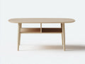 Mesa de centro ovalada madera roble claro 120x60x40 cm - roble natural - estilo escandinavo para salón