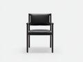 Silla de comedor tapizada 58x58x81 cm - negro marrón oscuro - brazos rectos y respaldo suspendido