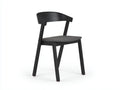 Silla de comedor de madera 50x53x79 cm - negro gris oscuro - respaldo curvo y asiento tapizado