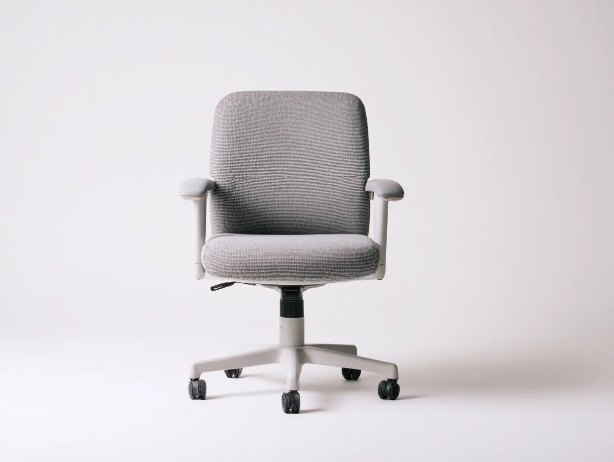 Silla de oficina tapizada 60x58x96 cm - gris y blanco y negro - diseño giratorio con ruedas