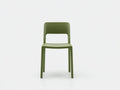 Silla de comedor de plástico 46x52x80 cm - verde oliva - respaldo abierto y estructura ligera