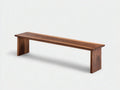 Banco de madera nogal maciza 160x36x45 cm - nogal - diseño rectangular para dormitorio