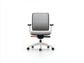Silla de oficina de tela 62x60x98 cm - gris y blanco y negro - con reposabrazos y base con ruedas